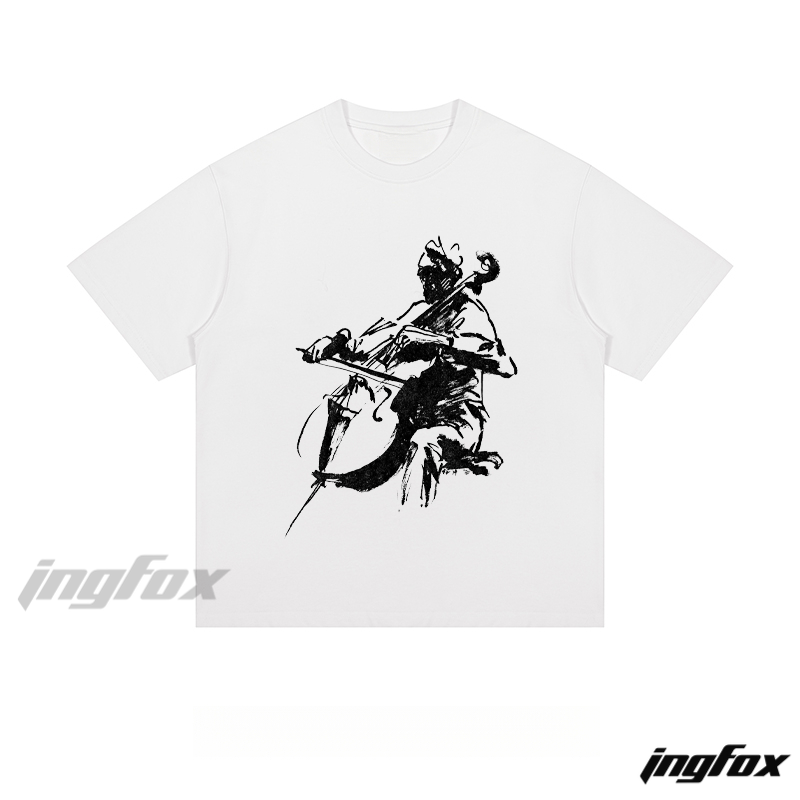 Cello Player Sketch - Loose Fit Short Sleeve T-Shirt