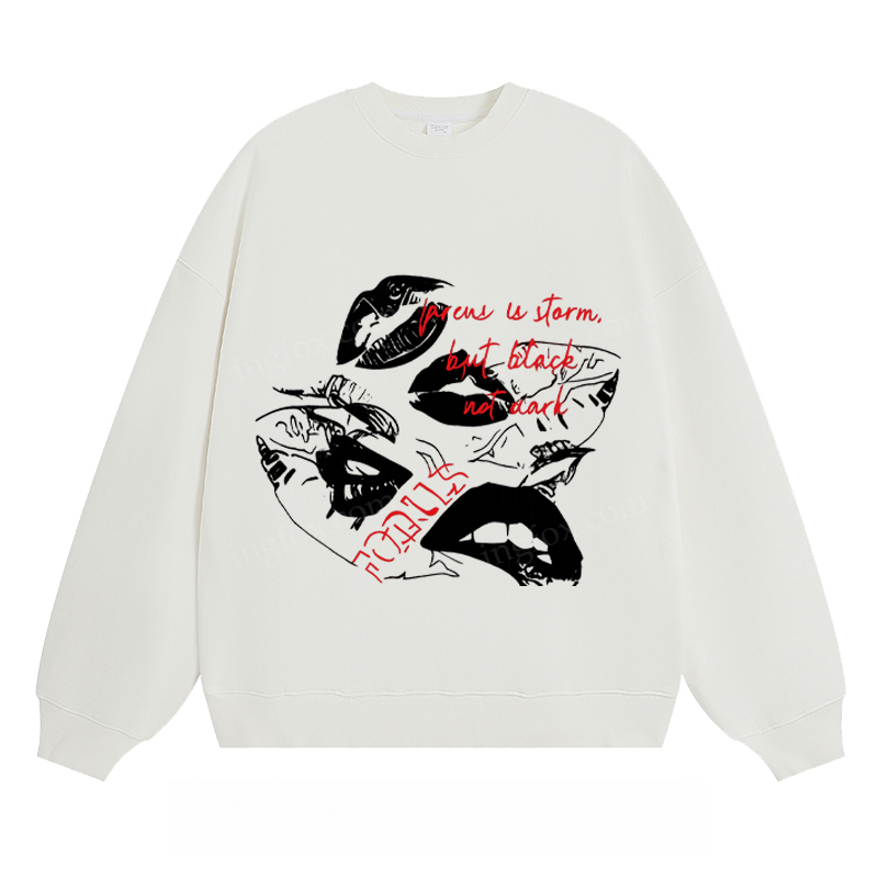 Artistic Lips & Text - Classic Unisex Fit Crewneck Sweatshirt
