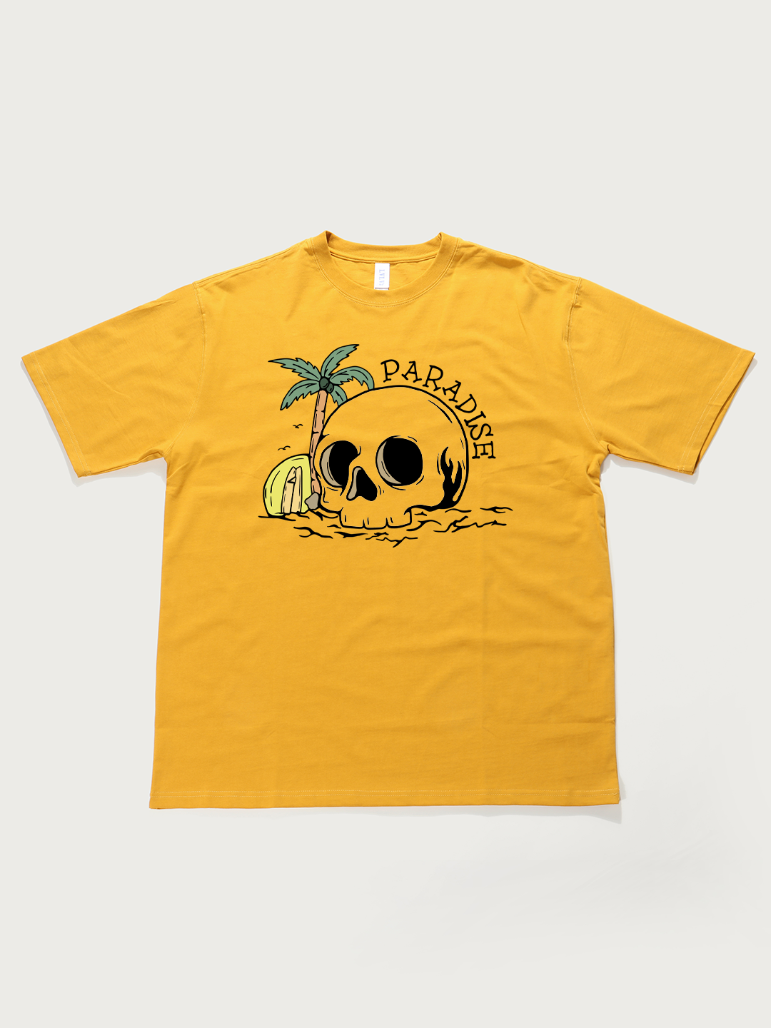 Paradise Skull Beach - Unisex Retro Cotton Short Sleeve T-Shirt