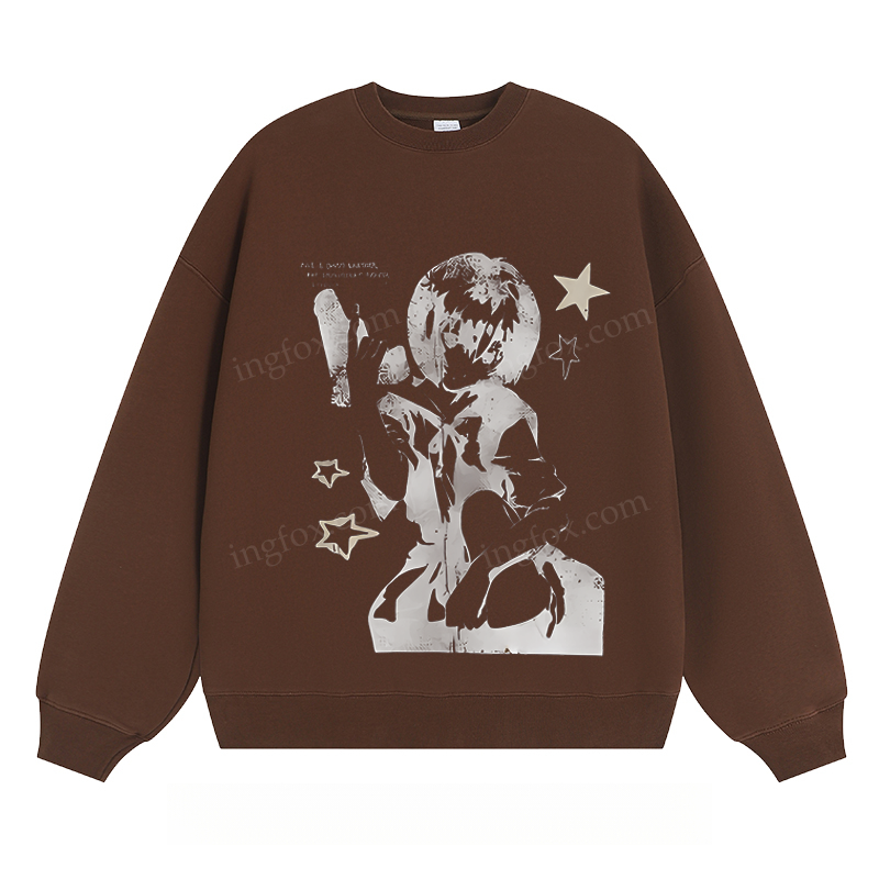 Anime - Style Graphic Crewneck Sweatshirt