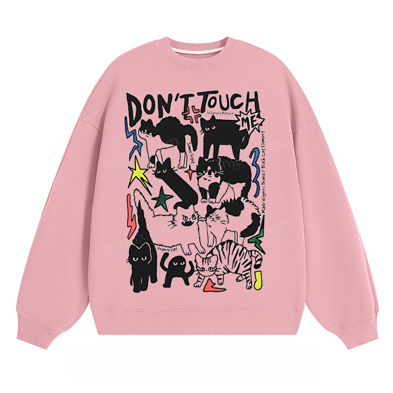 "Don't Touch Me" Cat Graphic - Classic Unisex Fit Crewneck Sweatshirt