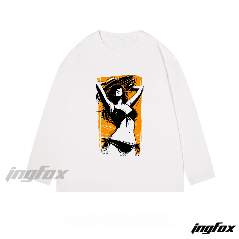Beach - Style Figure - Classic Cotton Long Sleeve Tee