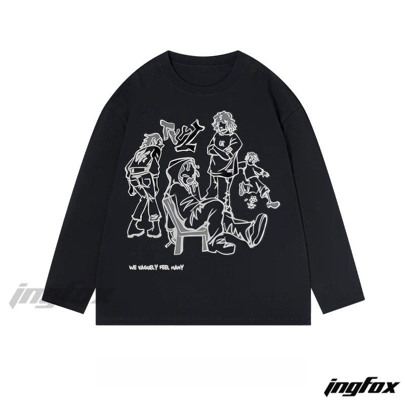 Street Gang Sketch - Classic Cotton Long Sleeve Tee