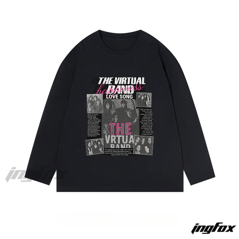 "The Virtual Band" Collage Graphic - Classic Cotton Long Sleeve Tee