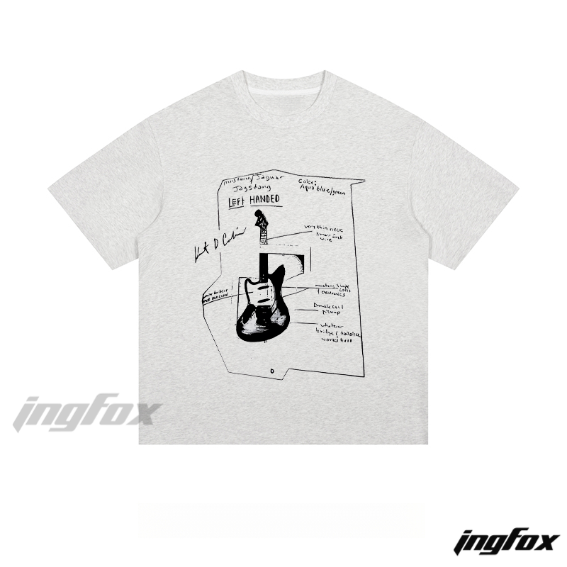 Guitar Blueprint - Loose Fit Short Sleeve T - Shirt