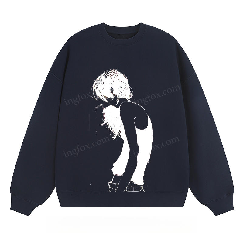 Artistic Girl Sketch - Classic Unisex Fit Crewneck Sweatshirt