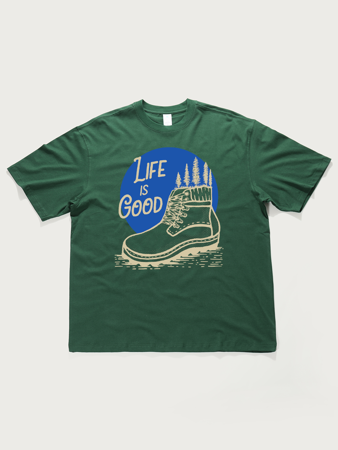 Life Is Good Outdoor Boot - Unisex Retro Cotton Short Sleeve T-Shirt