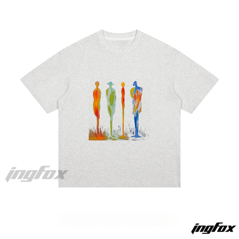 Abstract Colorful Figures Graphic - Loose Fit Short Sleeve T-Shirt