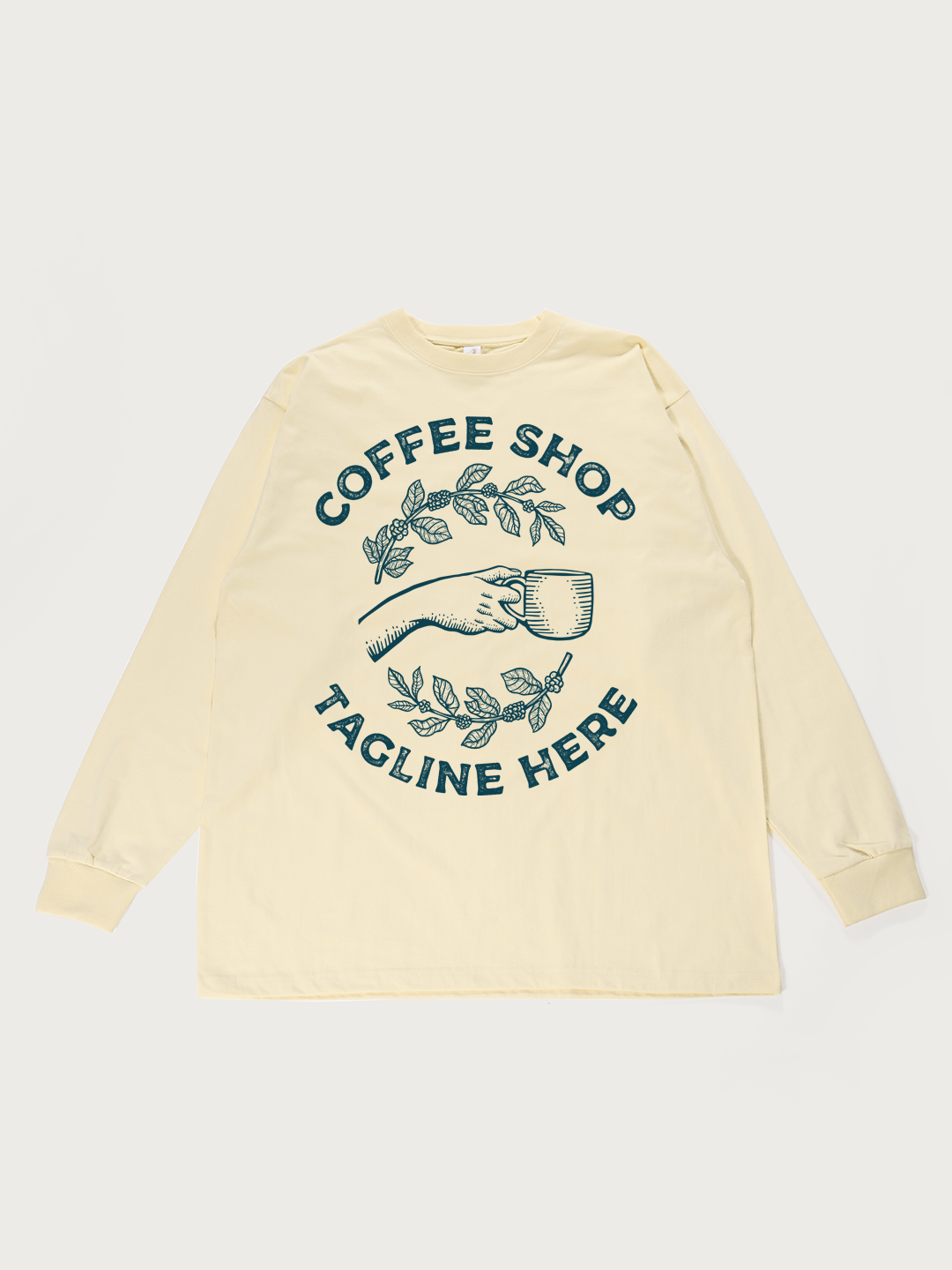 Coffee Shop Theme - Unisex Retro Cotton Long Sleeve T-Shirt