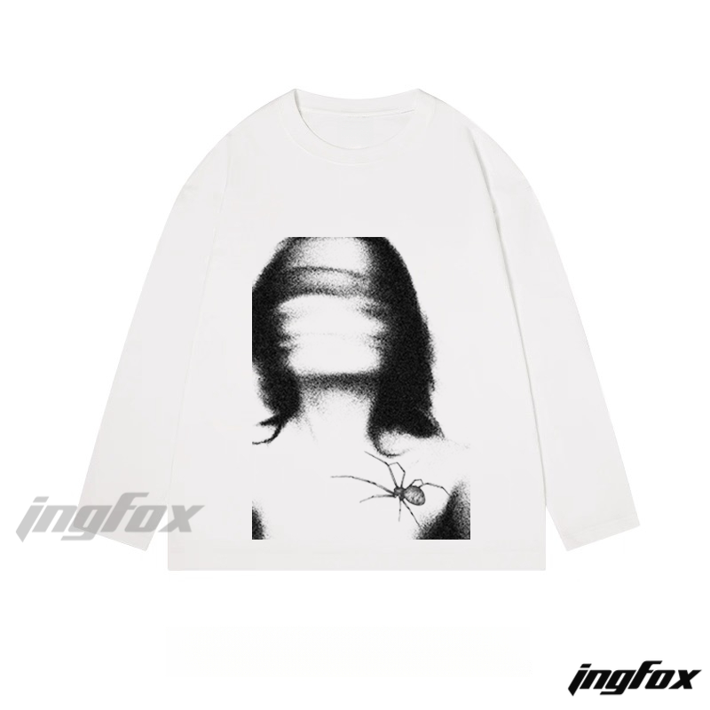Abstract Portrait with Spider - Classic Cotton Long Sleeve Tee