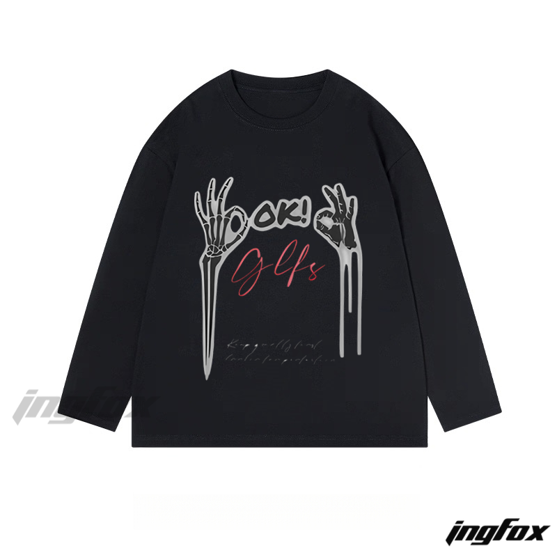 Skeleton Hand OK - Classic Cotton Long Sleeve Tee